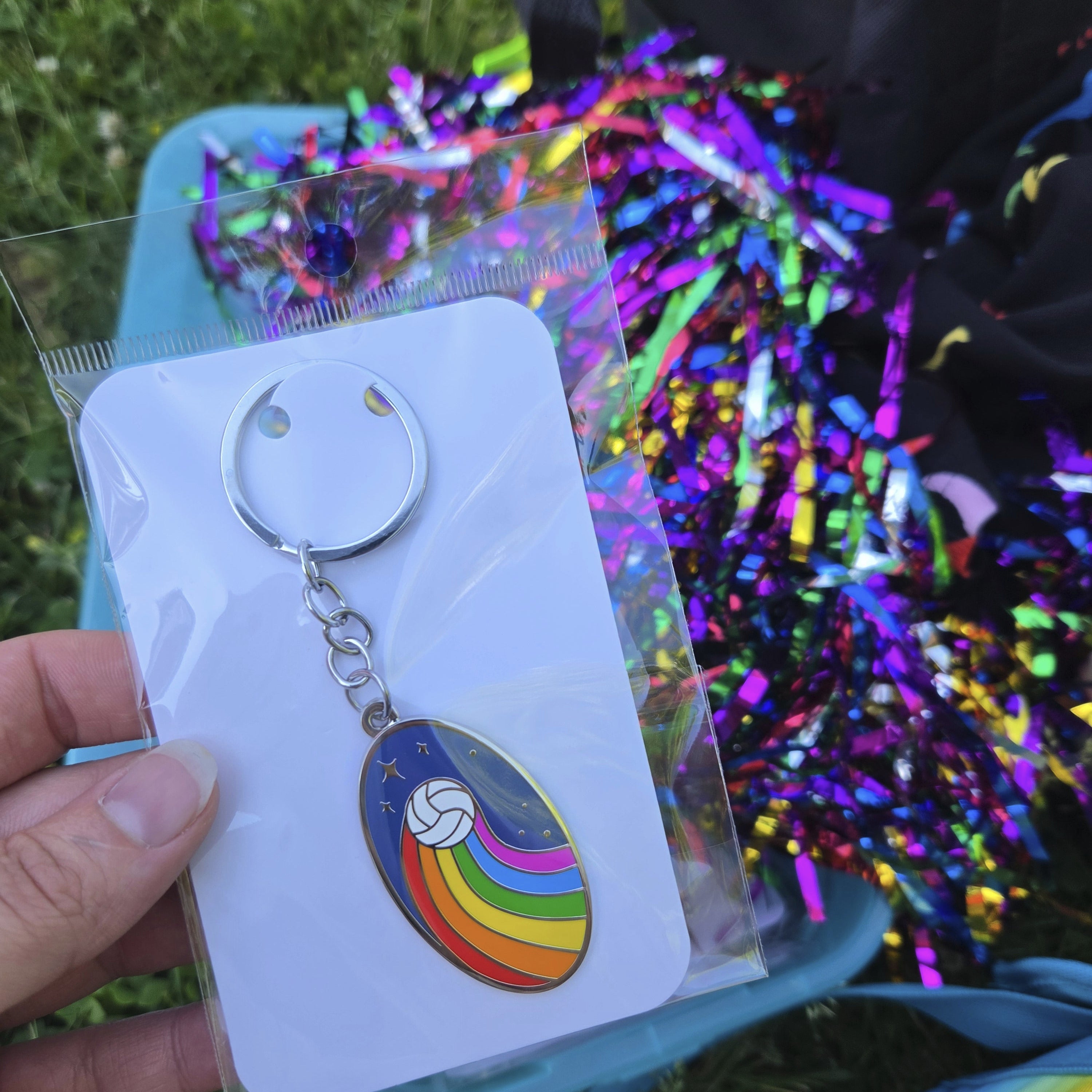Rainbow Rally Keychain